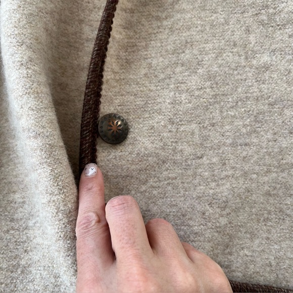 Vintage L.L. Bean beige wool button down coat M - Picture 13 of 14